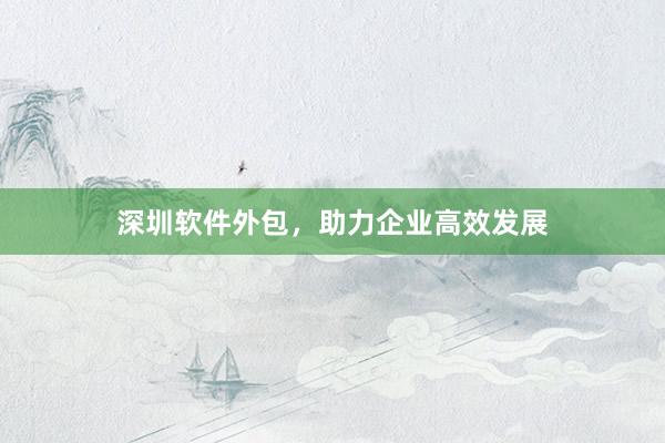 深圳软件外包，助力企业高效发展